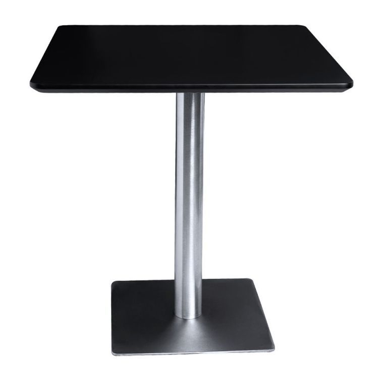 Table haute de bar carrée bois noir L70xP70xH75 cm Bary - Photo n°1