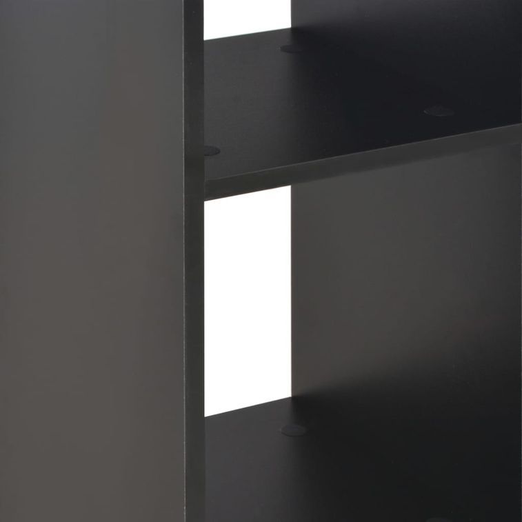 Table haute de bar carrée noir avec 2 étagères Keo 60 - Photo n°4