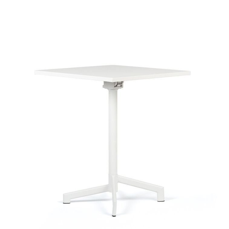 Table haute de bar carrée réglable acier blanc mate Snook 60 cm - Photo n°2
