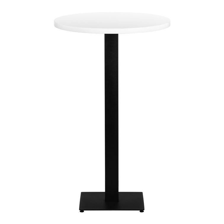 Table haute de bar ronde blanc et pieds carré acier noir Mooby 70 cm - Photo n°3