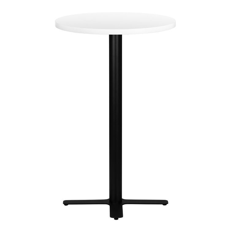 Table haute de bar ronde blanc et pieds en forme de croix acier noir Kooky 70 cm - Photo n°2