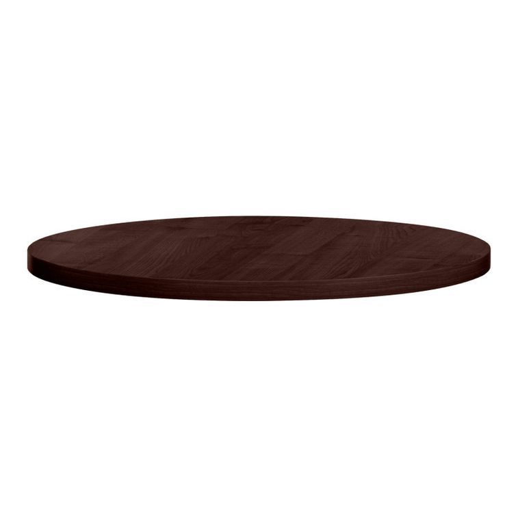 Table haute de bar ronde bois foncé et pieds en forme de croix acier blanc Kooky 70 cm - Photo n°4