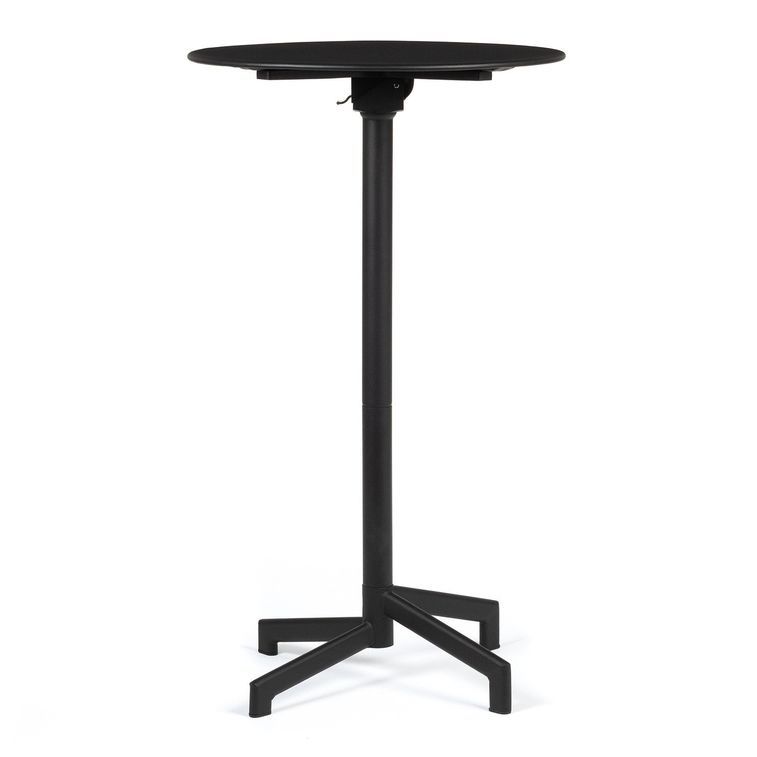 Table haute de bar ronde réglable acier noir mate Snook 60 cm - Photo n°2