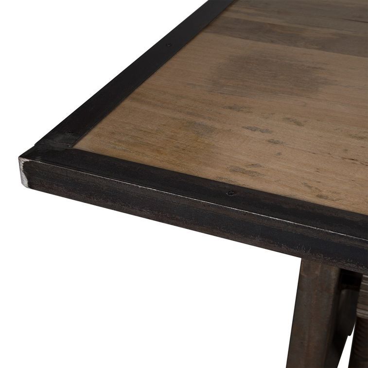 Table industrielle acier marron vieilli hauteur réglable Zingo 224 cm - Photo n°5