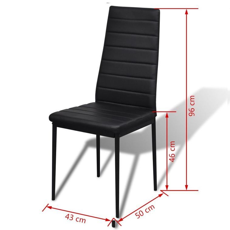 Table laqué noir et 4 chaises simili noir Kuira - Photo n°3