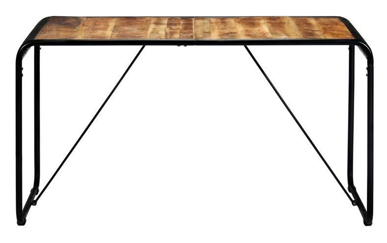 Table manguier massif clair et pieds métal noir Surry 140 cm - Photo n°2