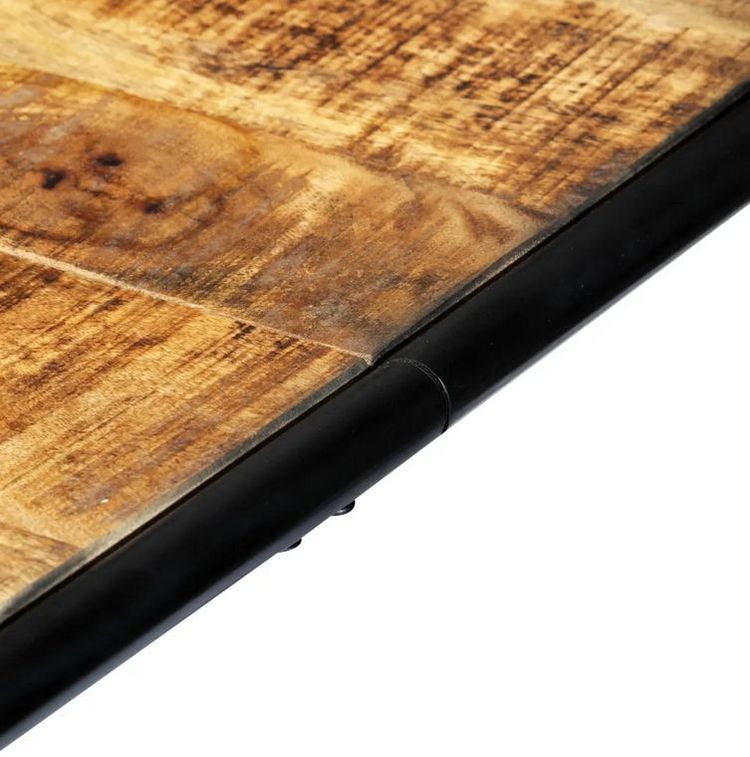 Table manguier massif clair et pieds métal noir Surry 140 cm - Photo n°6
