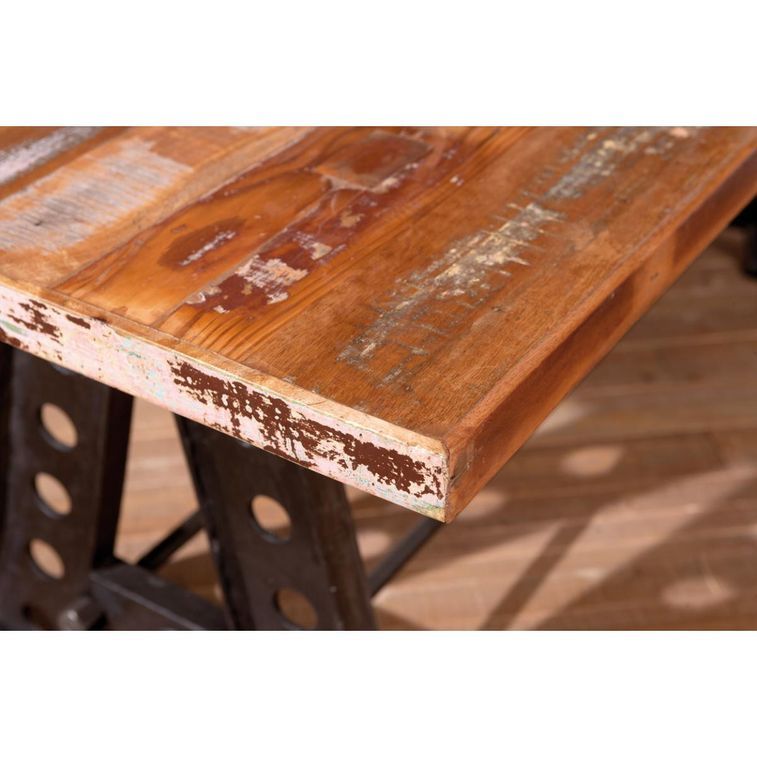 Table manguier massif et pieds métal noir Loren 180 cm - Photo n°5