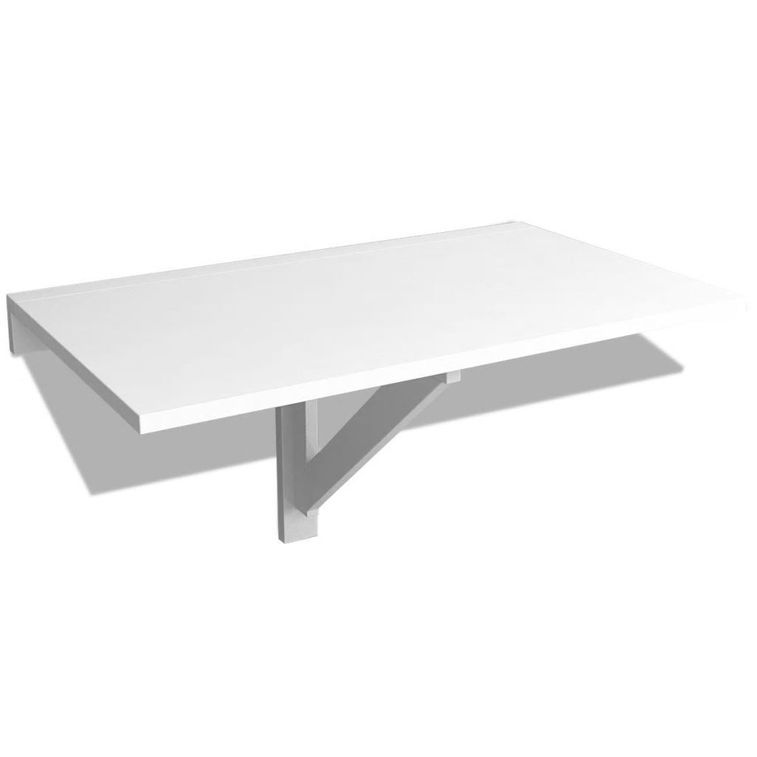 Table murale rabattable 100 x 60 cm Blanc - Photo n°1