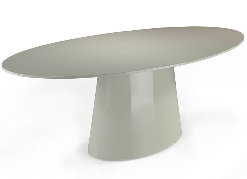 Table ovale contemporaine bois laqué mat Minka - Photo n°2