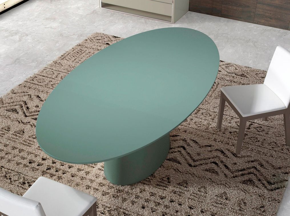 Table ovale contemporaine bois laqué mat Minka - Photo n°4