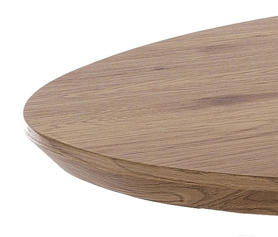 Table ovale extensible acier noir et bois de chêne Lina L 160/200 cm - Photo n°2