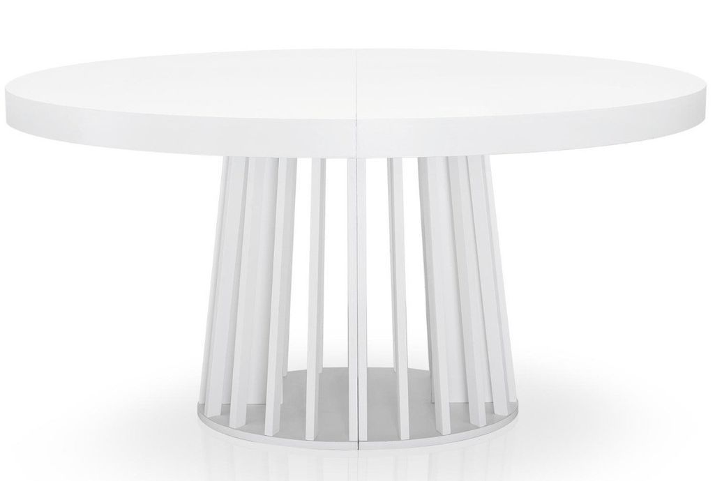 Table ovale extensible bois blanc Ritchi 150/300 cm - Photo n°1