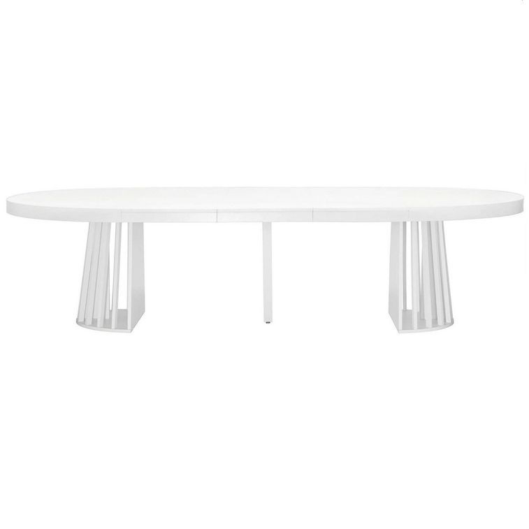 Table ovale extensible bois blanc Ritchi 150/300 cm - Photo n°3