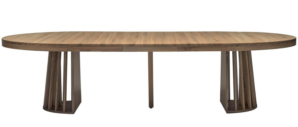 Table ovale extensible bois noisette Ritchi 150/300 cm - Photo n°2