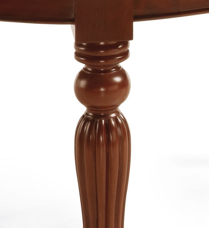 Table ovale extensible à roulettes en bois d'acajou marron Castle 160/200/240 cm - Photo n°8