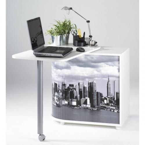 Table pivotante blanc imprimé New York Cool - Photo n°1