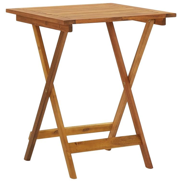 Table pliable de jardin 60x60x75 cm Bois d'acacia solide - Photo n°1