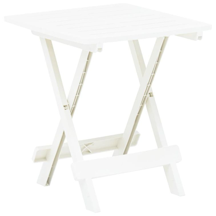 Table pliable de jardin Blanc 45x43x50 cm Plastique - Photo n°1