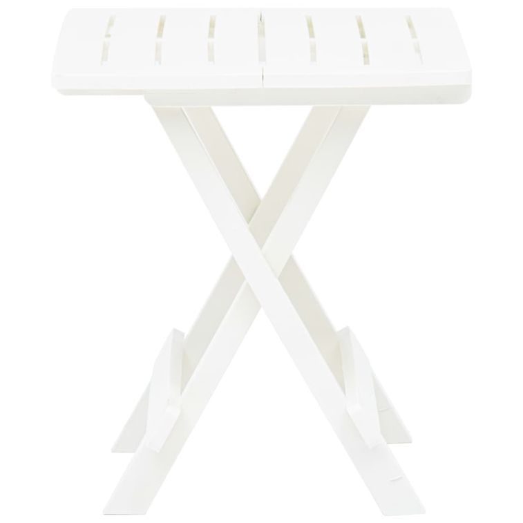 Table pliable de jardin Blanc 45x43x50 cm Plastique - Photo n°3
