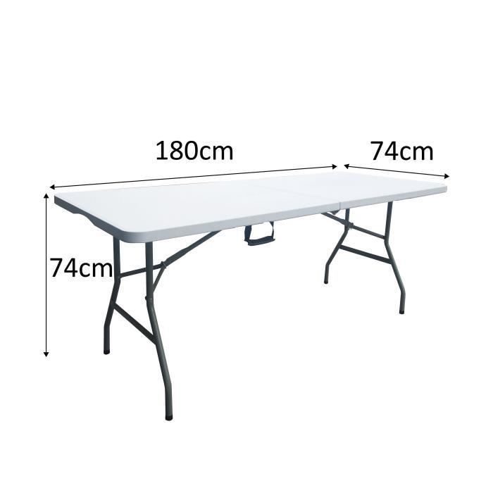 Table pliante - 180 cm - 8 personnes - plastique - Photo n°4