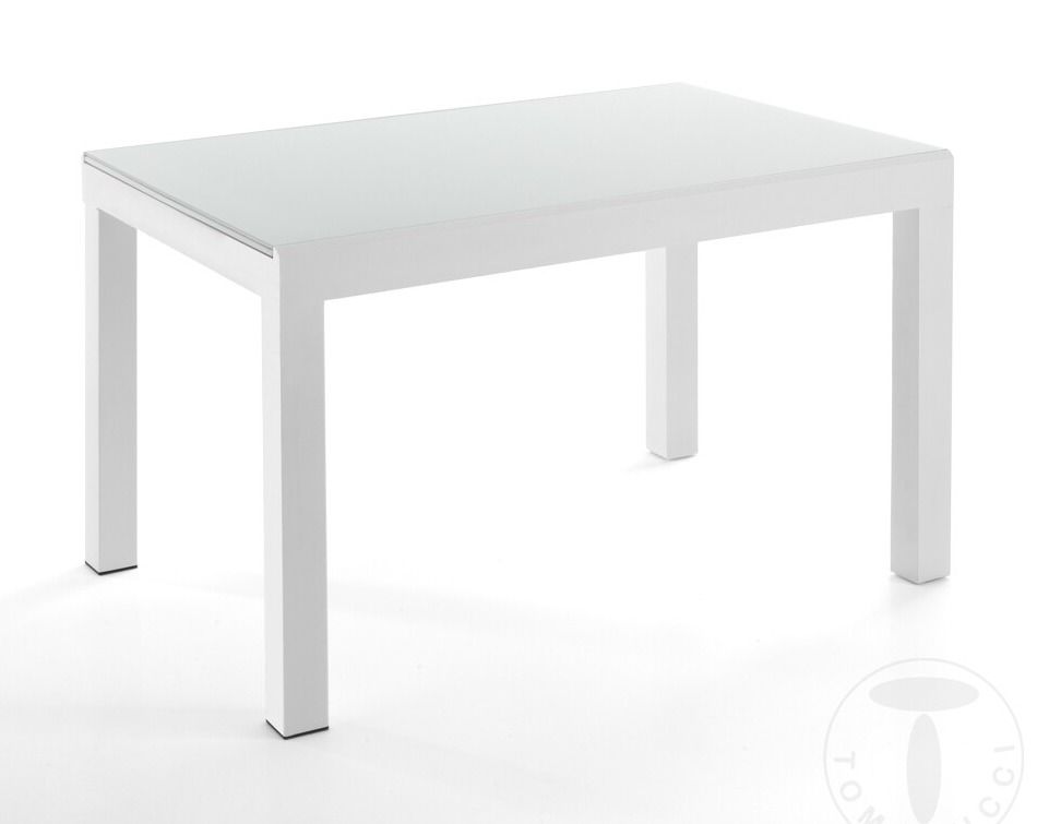 Table rectangle extensible acier et verre trempé Jio L 120/350 cm - Photo n°1
