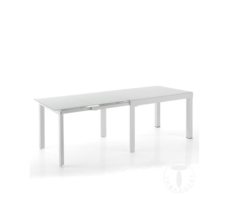 Table rectangle extensible acier et verre trempé Jio L 120/350 cm - Photo n°5
