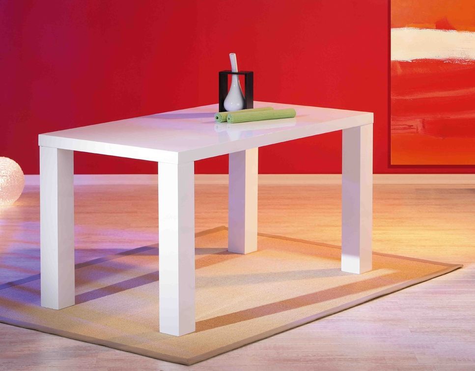 Table rectanguilaire laquée blanc Kiper - Photo n°5