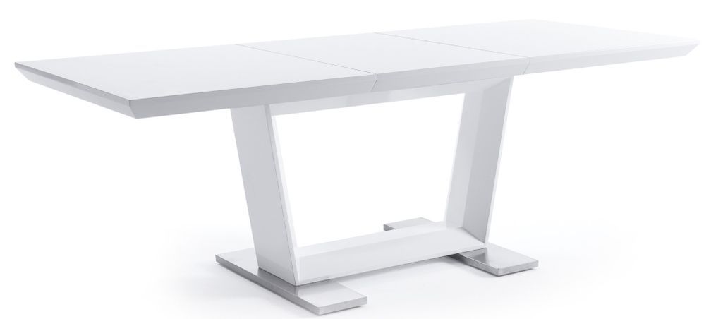 Table rectangulaire à rallonge design Blanc Modena - Photo n°1