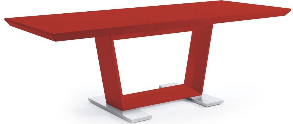 Table rectangulaire à rallonge design Rouge Modena - Photo n°1