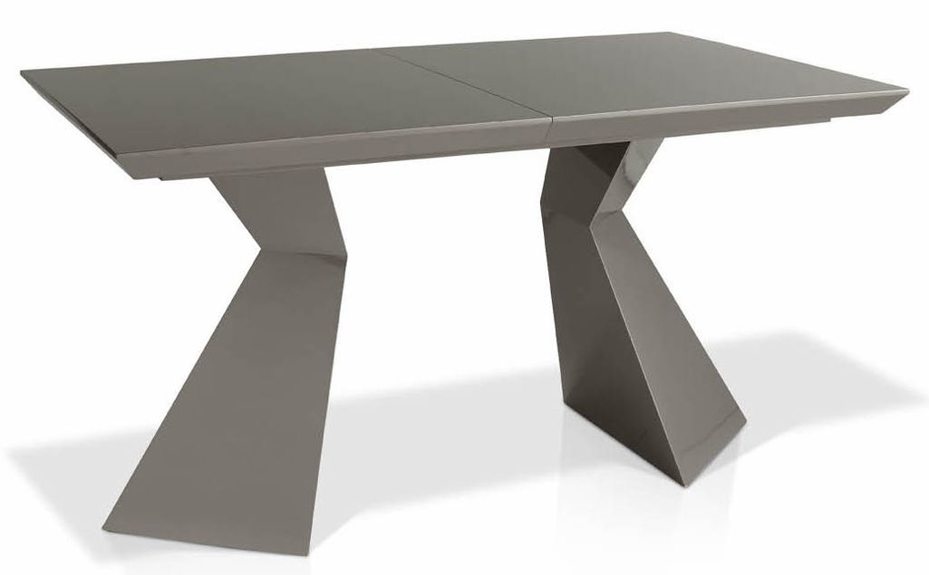 Table rectangulaire à rallonge design Taupe Dezina - Photo n°2