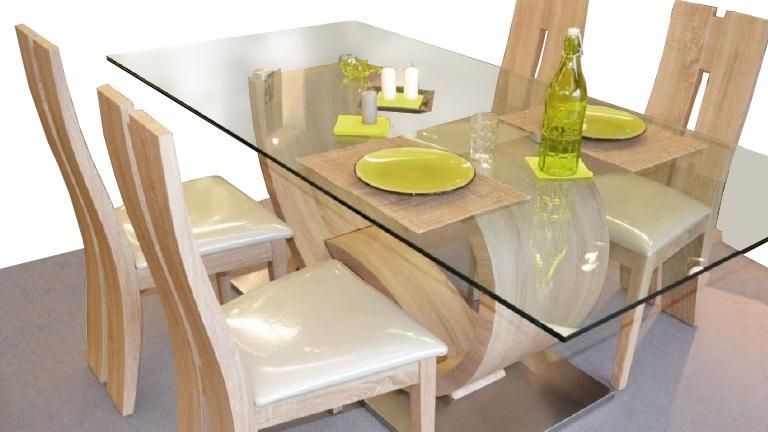 Table rectangulaire avec plateau en verre Liscia - Photo n°6