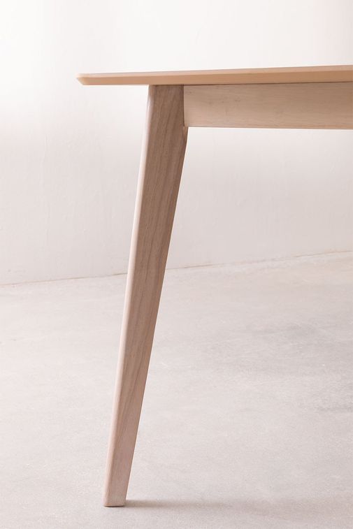 Table rectangulaire bois d'hévéa naturel cendré Kise 150 cm - Photo n°3