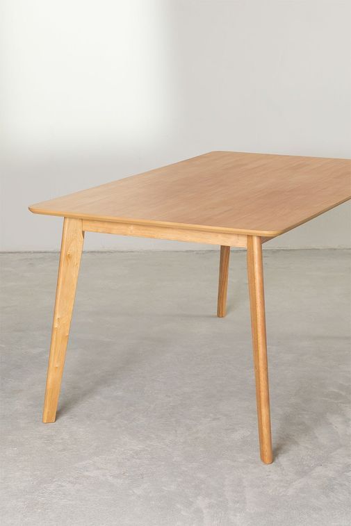 Table rectangulaire bois d'hévéa naturel Kise 150 cm - Photo n°3