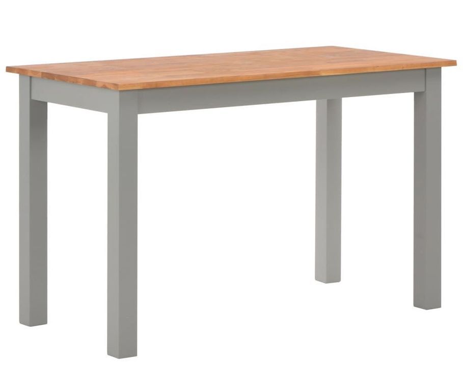 Table rectangulaire bois de chêne naturel et gris Cusina 120 cm - Photo n°1