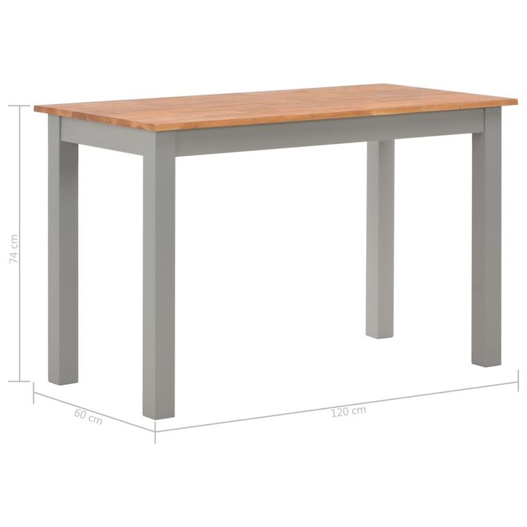 Table rectangulaire bois de chêne naturel et gris Cusina 120 cm - Photo n°5