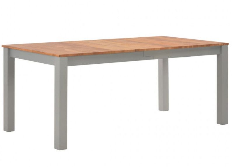Table rectangulaire bois de chêne naturel et gris Cusina 180 cm - Photo n°1