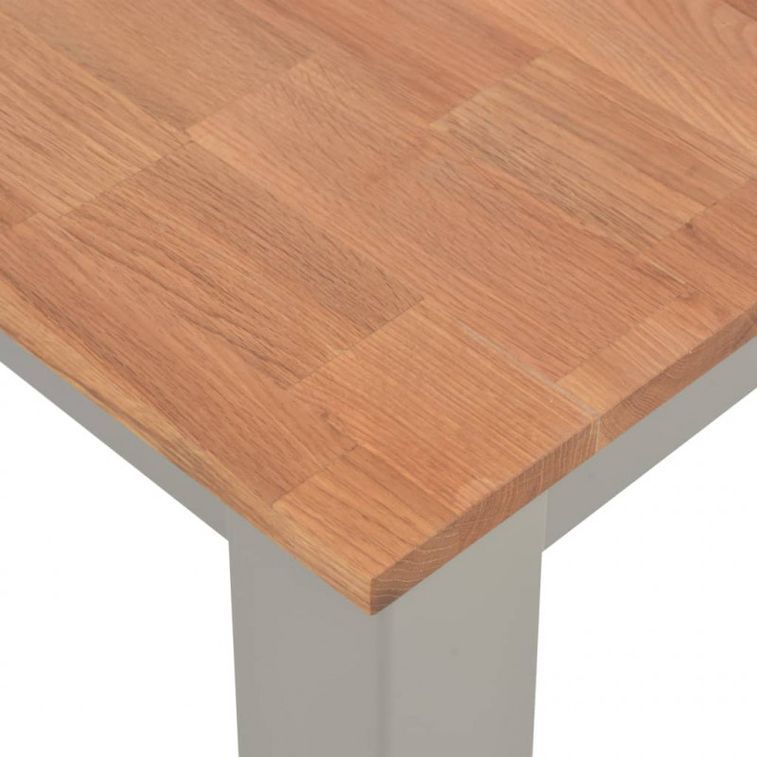 Table rectangulaire bois de chêne naturel et gris Cusina 180 cm - Photo n°4