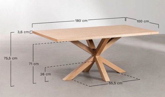 Table rectangulaire bois naturel Kanaz 180 cm - Photo n°7