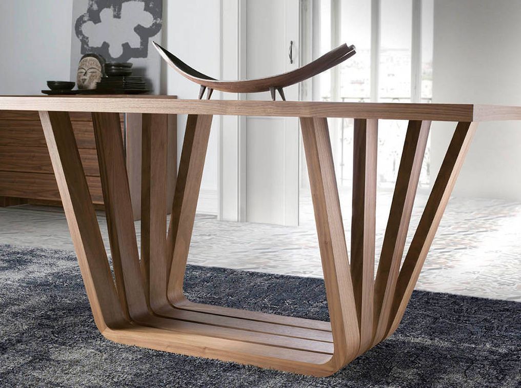 Table rectangulaire bois plaqué noyer Matega 200 cm - Photo n°3