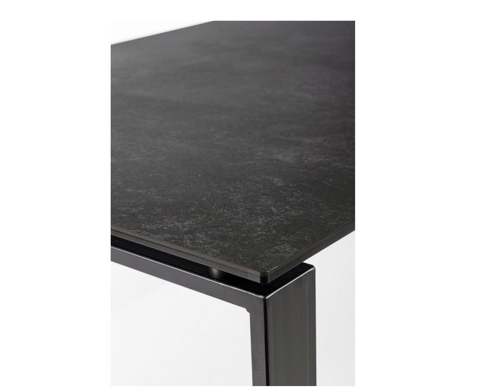 Table rectangulaire céramique anthracite et pieds acier noir Benja 180 cm - Photo n°3