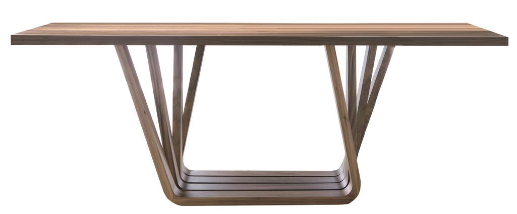 Table rectangulaire contemporaine bois plaqué noyer Trya - Photo n°2