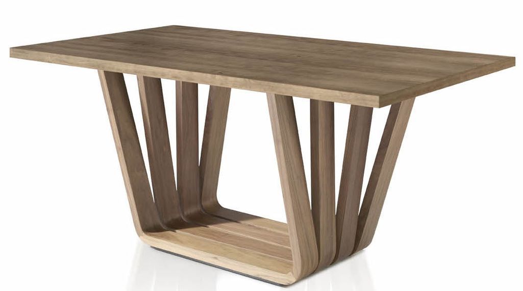 Table rectangulaire contemporaine bois plaqué noyer Trya - Photo n°1