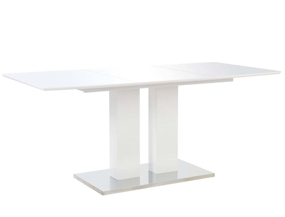 Table rectangulaire design blanc brillant Winter 180 - Photo n°1