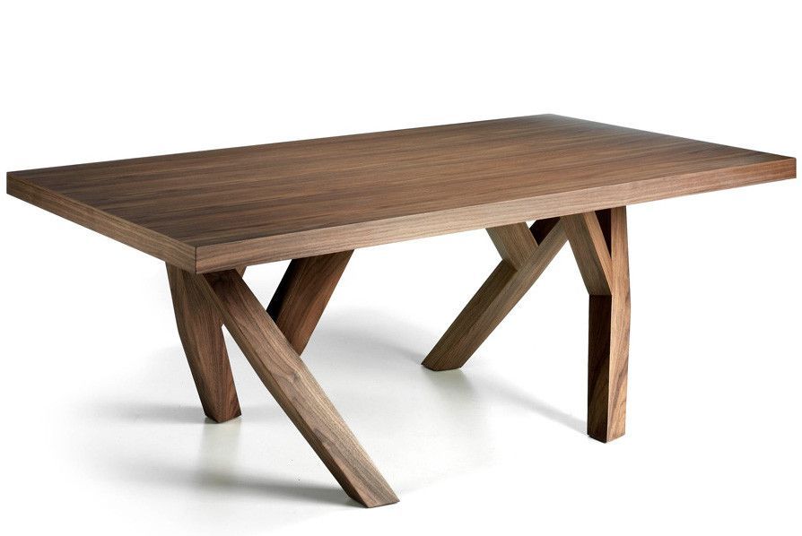 Table rectangulaire design bois noyer Bonita 200 cm - Photo n°1