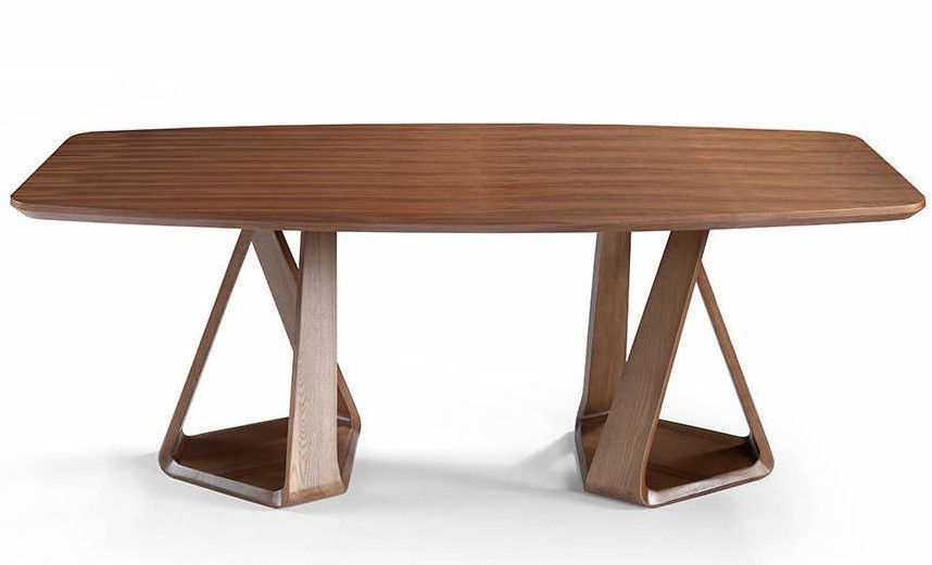 Table rectangulaire design bois noyer Kinta 220 cm - Photo n°1