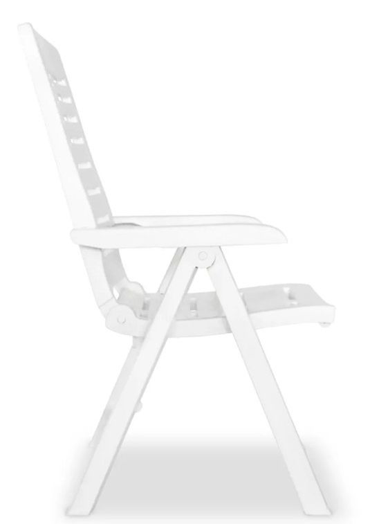 Table rectangulaire et 10 chaises de jardin plastique blanc Camille - Photo n°5