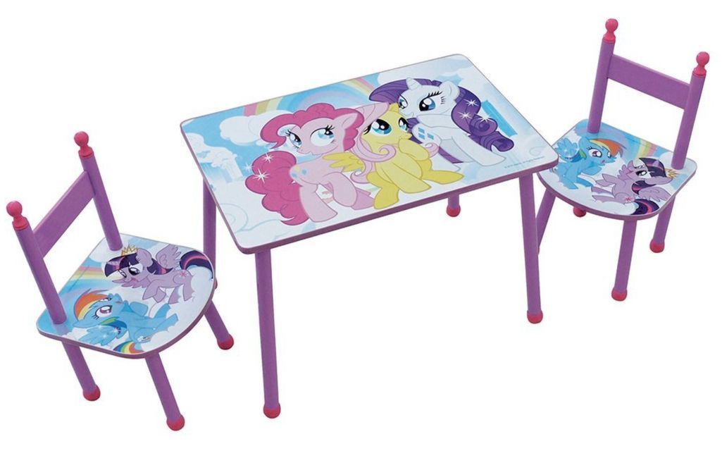 Table rectangulaire et 2 chaises My Little Pony - Photo n°1