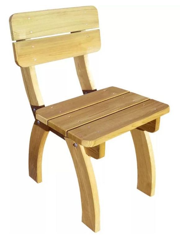 Table rectangulaire et 4 chaises de jardin pin massif clair Stylie - Photo n°4
