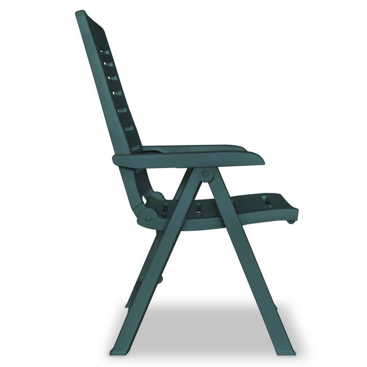 Table rectangulaire et 4 chaises de jardin plastique vert Camille - Photo n°6